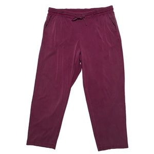 Torrid Elastic Waist Jogger Casual Pant 0 Maroon Drawstring Waist